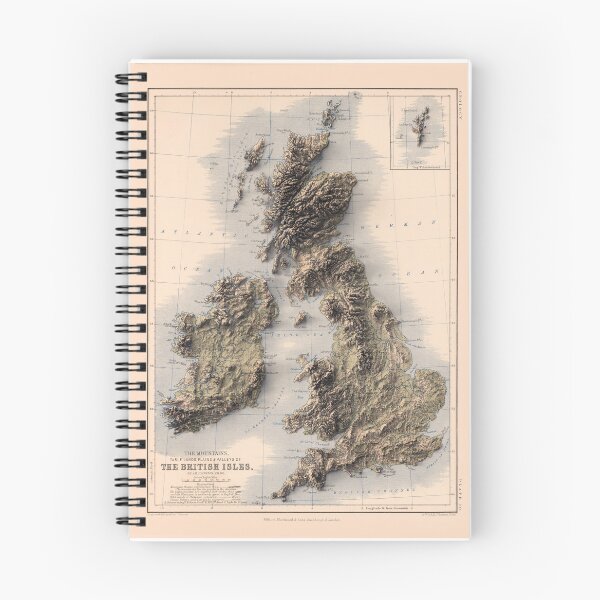 Item preview, 1852 United Kingdom and Ireland Vintage Relief 3D Map digitally-rendered designed and sold by ThinkAboutMaps.