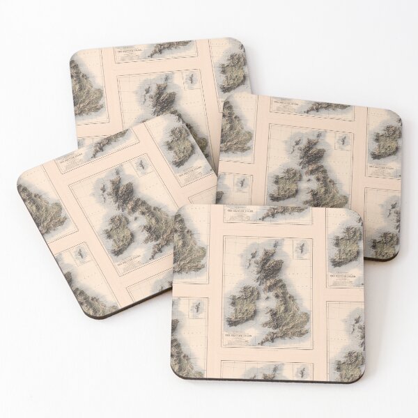 Item preview, 1852 United Kingdom and Ireland Vintage Relief 3D Map digitally-rendered designed and sold by ThinkAboutMaps.