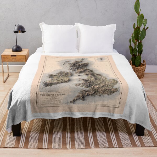 Item preview, 1852 United Kingdom and Ireland Vintage Relief 3D Map digitally-rendered designed and sold by ThinkAboutMaps.