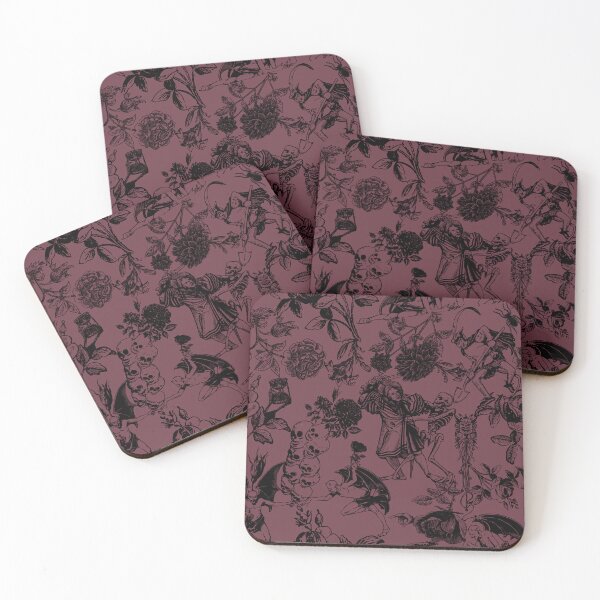 Item preview, Demons N' Roses Toile in Goth Reddish Purple + Black designed and sold by YesterdayColl.
