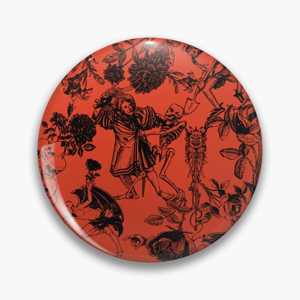 Item preview, Demons N' Roses Toile in Halloween Orange + Black designed and sold by YesterdayColl.
