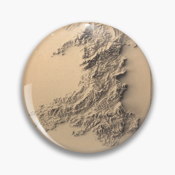 Item preview, Wales Shaded Relief 3D Map digitally-rendered designed and sold by ThinkAboutMaps.
