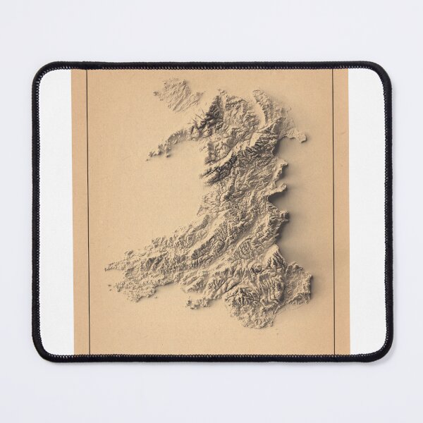 Item preview, Wales Shaded Relief 3D Map digitally-rendered designed and sold by ThinkAboutMaps.