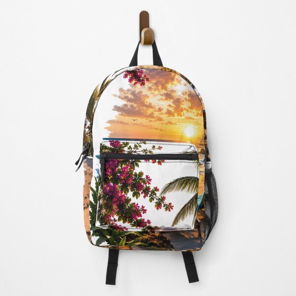 Item preview, Tropical Beach Sunset and Palm Trees Vacation Art designed and sold by FutureGarb.
