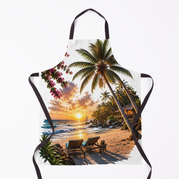 Item preview, Tropical Beach Sunset and Palm Trees Vacation Art designed and sold by FutureGarb.