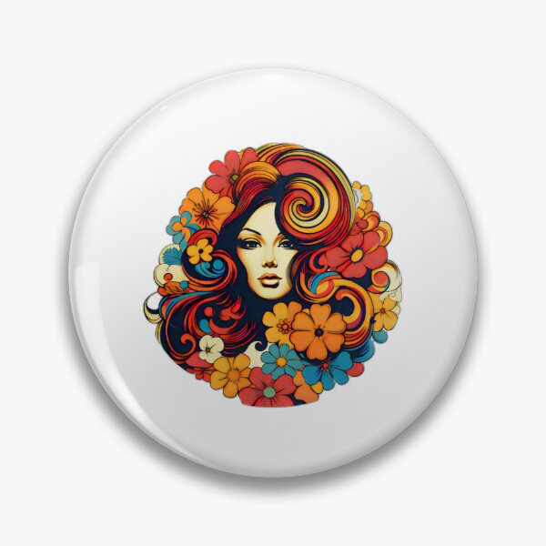 Item preview, Boho Retro Woman Floral Portrait designed and sold by BrandonArtWorld.