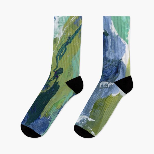 Item preview, Colorful Abstract Painting Blue Green #2 designed and sold by sheseddit.