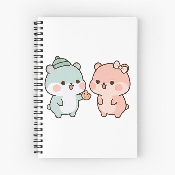 Item preview, Kawaii Cute Bears Sharing Cookie - Pastel Wholesome Couple designed and sold by Cuddly-Critters.