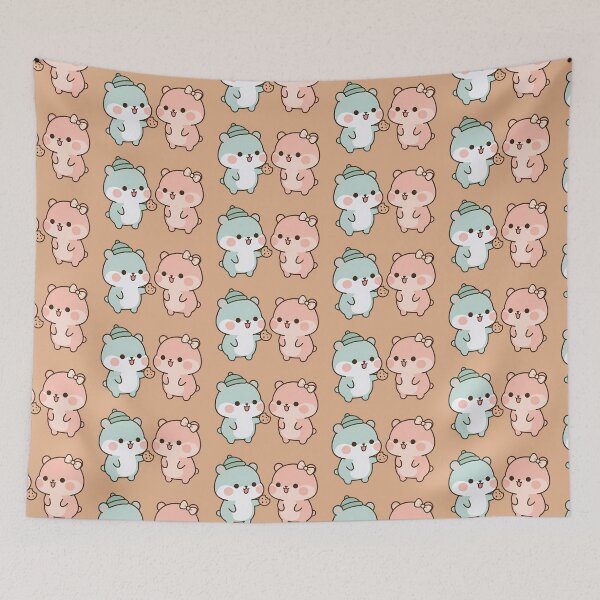 Item preview, Kawaii Cute Bears Sharing Cookie - Pastel Wholesome Couple designed and sold by Cuddly-Critters.