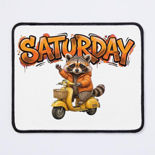 Item preview, Saturday Graffiti Raccoon Scooter Ride designed and sold by Surviving Monday Club.