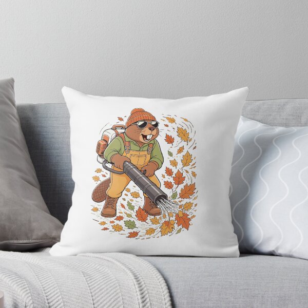Item preview, Autumn Leaf Blower— Cool Beaver in Overalls with Blower designed and sold by Krasnovaovaova.
