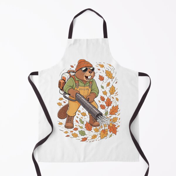 Item preview, Autumn Leaf Blower— Cool Beaver in Overalls with Blower designed and sold by Krasnovaovaova.
