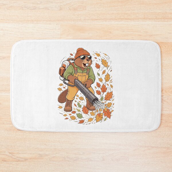 Item preview, Autumn Leaf Blower— Cool Beaver in Overalls with Blower designed and sold by Krasnovaovaova.