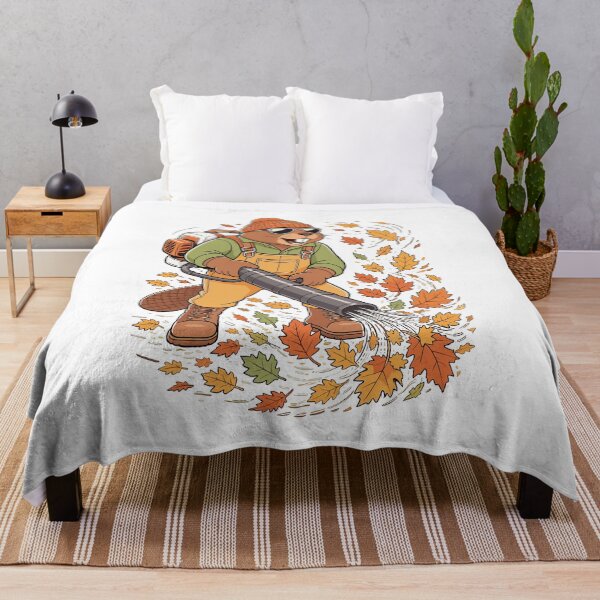 Item preview, Autumn Leaf Blower— Cool Beaver in Overalls with Blower designed and sold by Krasnovaovaova.