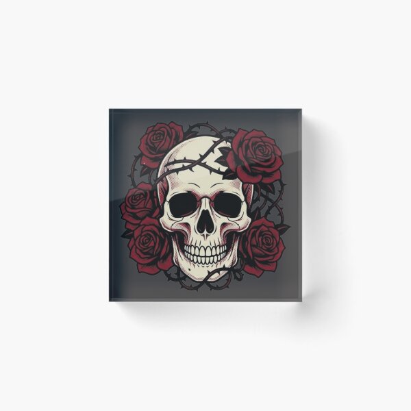 Item preview, Skull with roses designed and sold by conamor-bymel.