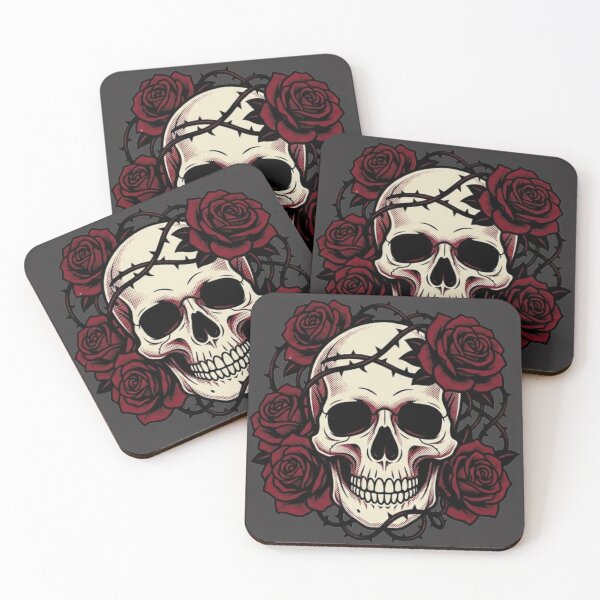 Item preview, Skull with roses designed and sold by conamor-bymel.