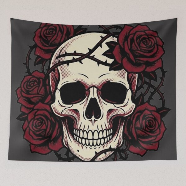 Item preview, Skull with roses designed and sold by conamor-bymel.