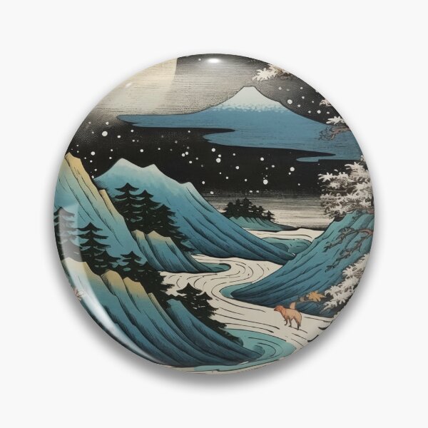 Item preview, Japanese Moonlit Garden Woodblock Landscape designed and sold by BrandonArtWorld.