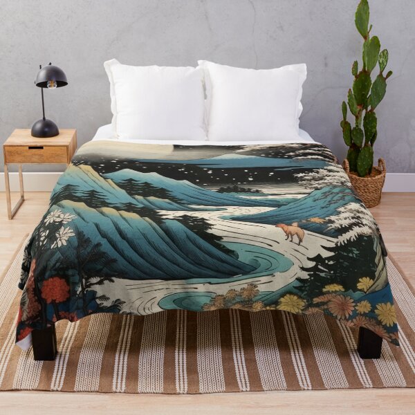 Item preview, Japanese Moonlit Garden Woodblock Landscape designed and sold by BrandonArtWorld.