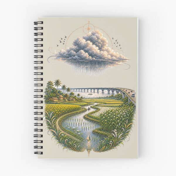 Item preview, Monsoon Field Rainy Paddy Landscape Art designed and sold by StoneOak.