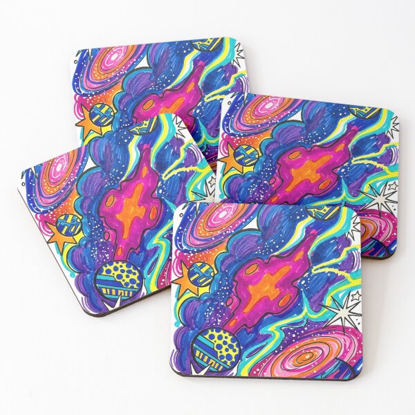 Item preview, Retro Psychedelic Neon Space Trip designed and sold by JonelleTshirts.