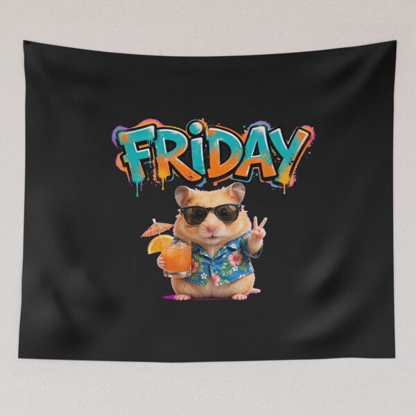 Item preview, Friday Graffiti Hamster Tropical Party designed and sold by Surviving Monday Club.