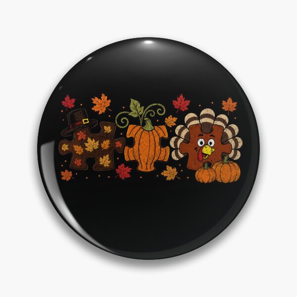 Item preview, Retro Thanksgiving Puzzle Turkey Pumpkin Autumn Harvest  designed and sold by Moizento.