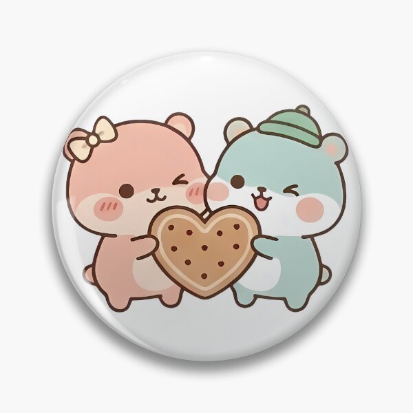 Item preview, Kawaii Cute Bears Holding Heart Cookie designed and sold by Cuddly-Critters.