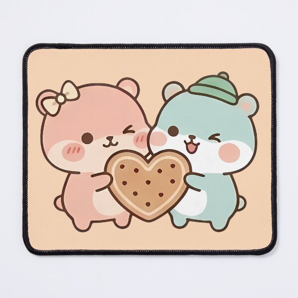 Item preview, Kawaii Cute Bears Holding Heart Cookie designed and sold by Cuddly-Critters.
