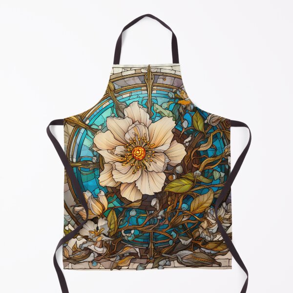 Item preview, Vintage Stained Glass Floral Mosaic designed and sold by BrandonArtWorld.