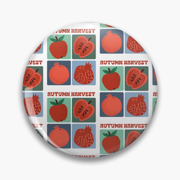 Item preview, Retro Autumn Harvest Apples and Pomegranates Art designed and sold by Aelmajaoui.