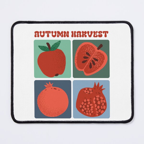 Item preview, Retro Autumn Harvest Apples and Pomegranates Art designed and sold by Aelmajaoui.