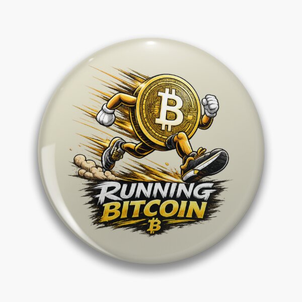 Item preview, Running Bitcoin Coin Comic Mascot designed and sold by tawscolors.
