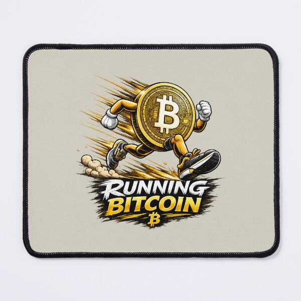 Item preview, Running Bitcoin Coin Comic Mascot designed and sold by tawscolors.