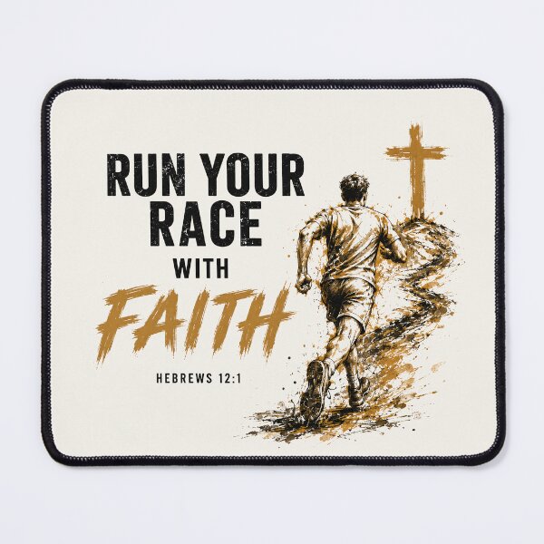 Item preview, Run Your Race With Faith Christian Running designed and sold by ColinaDesignsStudio.