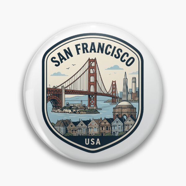 Item preview, Vintage San Francisco Golden Gate Bridge Travel Badge designed and sold by k3rstman1.