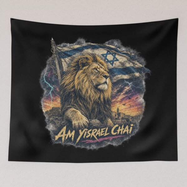 Item preview, Am Yisrael Chai Lion – Israel Pride Vintage Jewish Design designed and sold by FREENATION2026.
