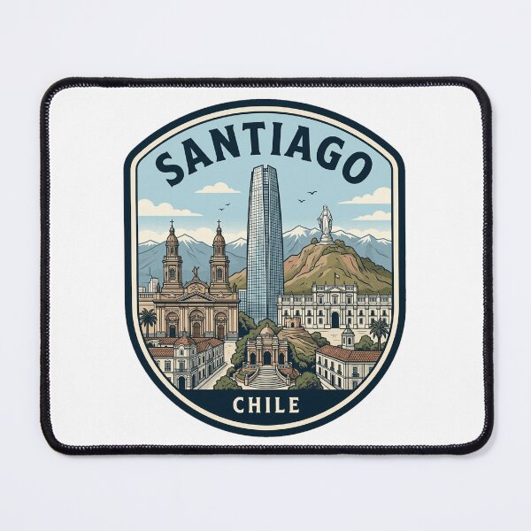Item preview, Santiago Chile Skyline Travel Badge Illustration designed and sold by k3rstman1.