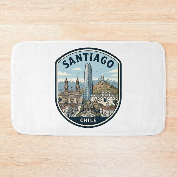 Item preview, Santiago Chile Skyline Travel Badge Illustration designed and sold by k3rstman1.