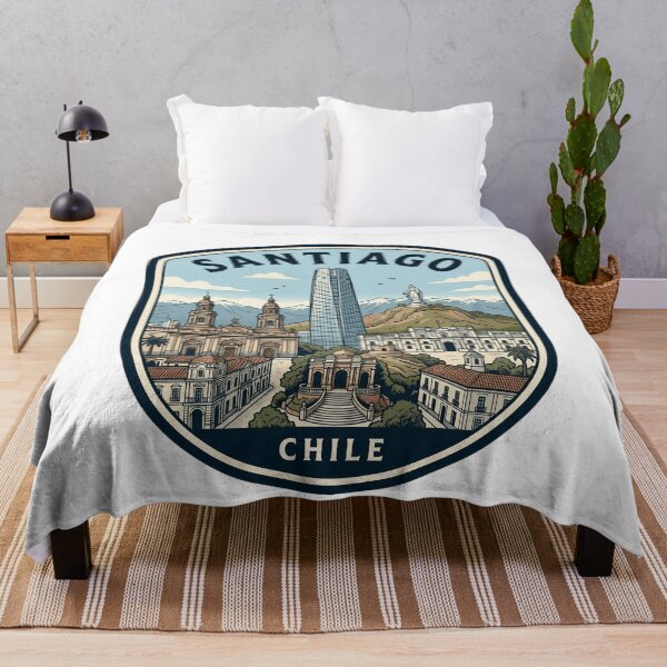Item preview, Santiago Chile Skyline Travel Badge Illustration designed and sold by k3rstman1.