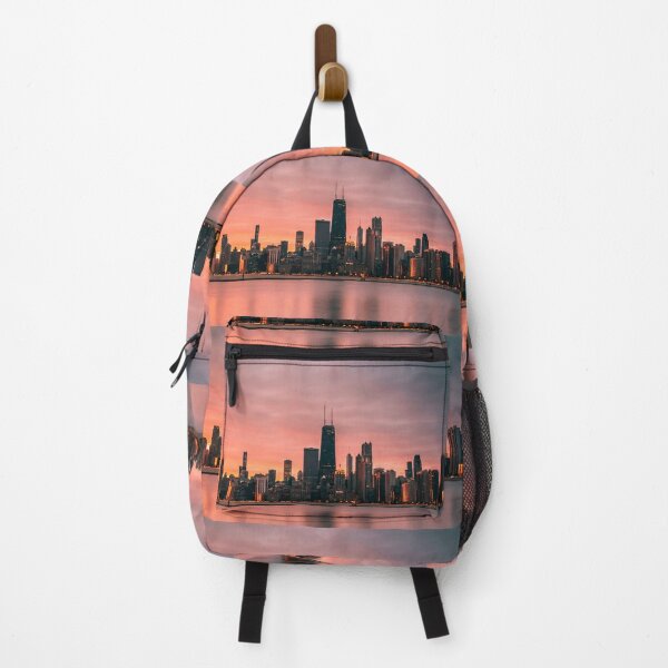 Item preview, Downtown Chicago Skyline from the Water Sunset View designed and sold by WanderingLife.