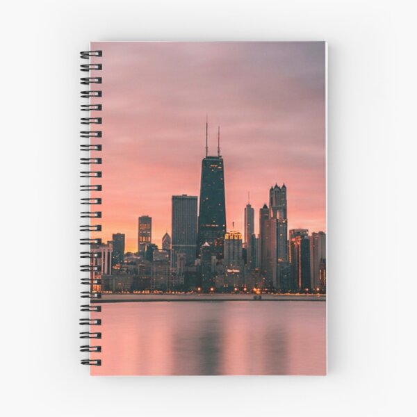 Item preview, Downtown Chicago Skyline from the Water Sunset View designed and sold by WanderingLife.