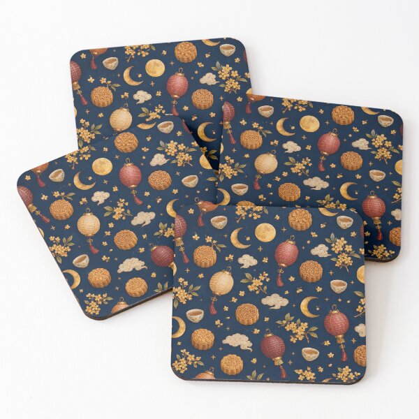 Item preview, Mid Autumn Festival Mooncake and Lantern Seamless Pattern designed and sold by WangAew.