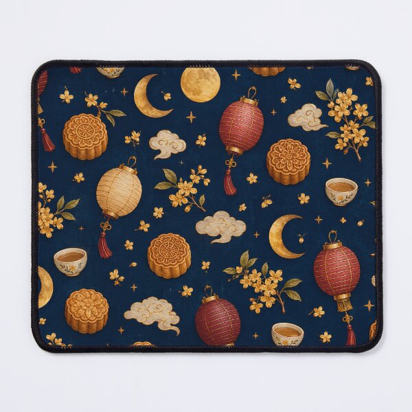 Item preview, Mid Autumn Festival Mooncake and Lantern Seamless Pattern designed and sold by WangAew.