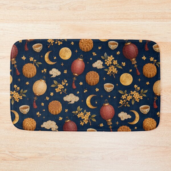 Item preview, Mid Autumn Festival Mooncake and Lantern Seamless Pattern designed and sold by WangAew.