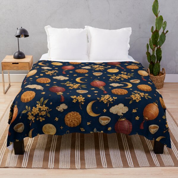 Item preview, Mid Autumn Festival Mooncake and Lantern Seamless Pattern designed and sold by WangAew.