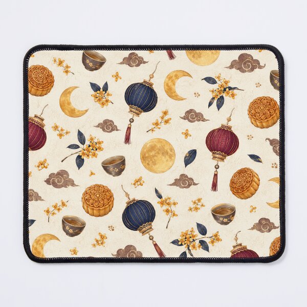 Item preview, Mid Autumn Festival Mooncake and Lantern Seamless Pattern designed and sold by WangAew.