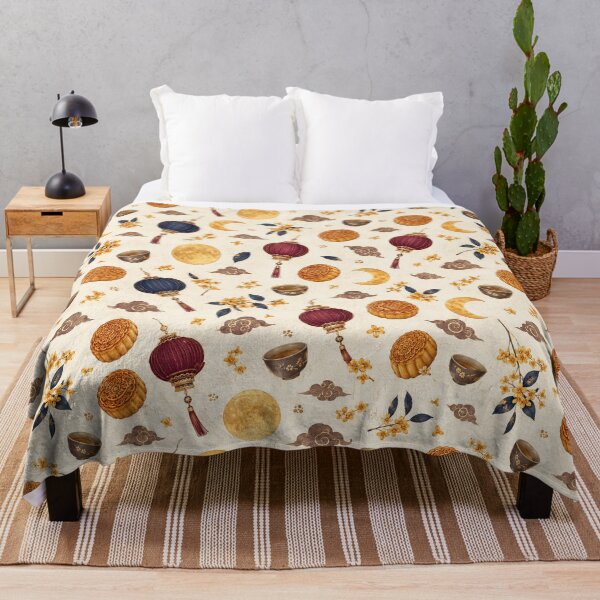 Item preview, Mid Autumn Festival Mooncake and Lantern Seamless Pattern designed and sold by WangAew.