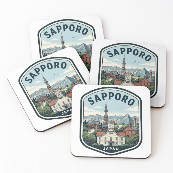 Item preview, Sapporo Japan Travel Badge Vintage Landmark Illustration designed and sold by k3rstman1.
