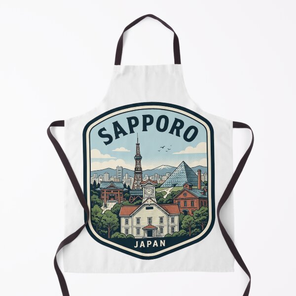Item preview, Sapporo Japan Travel Badge Vintage Landmark Illustration designed and sold by k3rstman1.